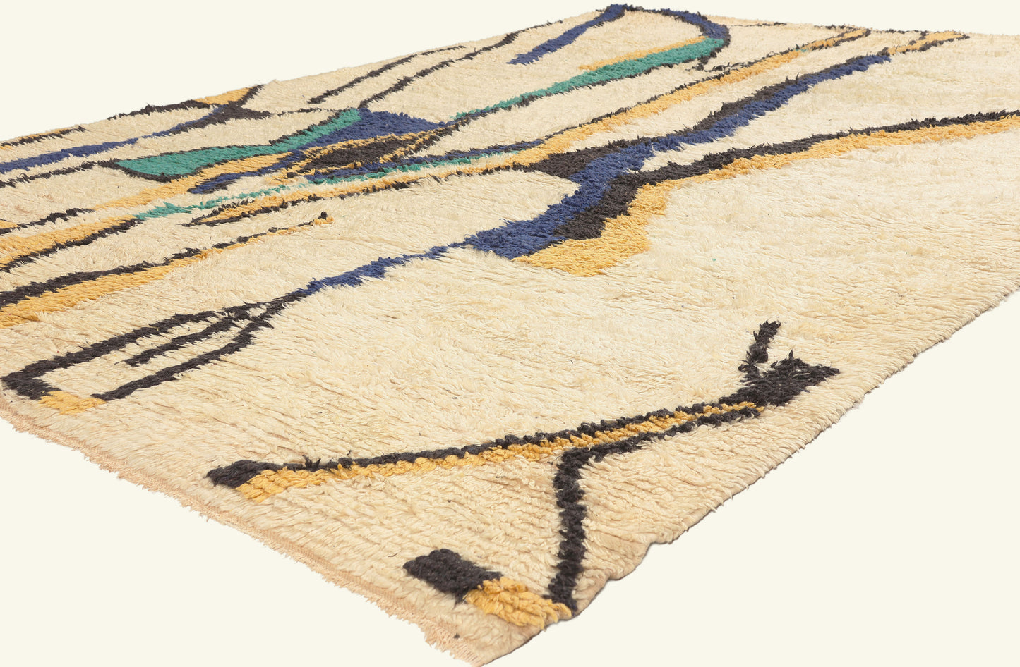 7 x 9 - Ivory Vintage Beni Ourain Moroccan Rug - 22069