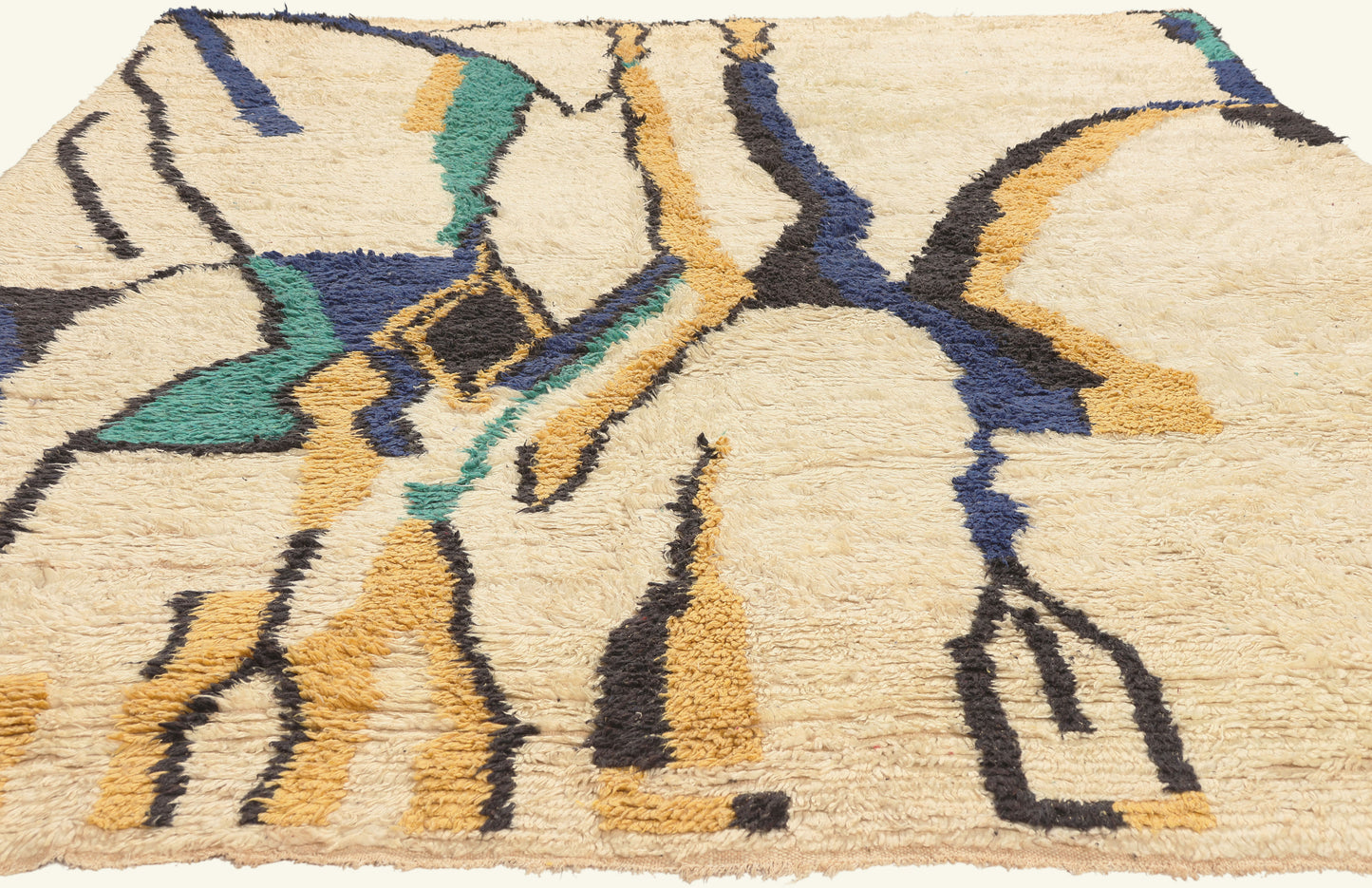 7 x 9 - Ivory Vintage Beni Ourain Moroccan Rug - 22069