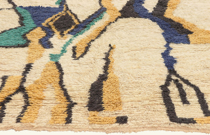 7 x 9 - Ivory Vintage Beni Ourain Moroccan Rug - 22069