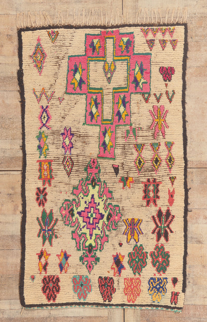 4 x 6 - Ivory Vintage Boujad Moroccan Rug - 22070