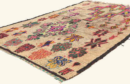 4 x 6 - Ivory Vintage Boujad Moroccan Rug - 22070