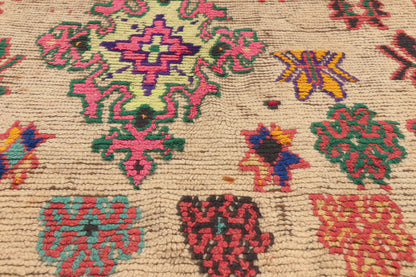 4 x 6 - Ivory Vintage Boujad Moroccan Rug - 22070