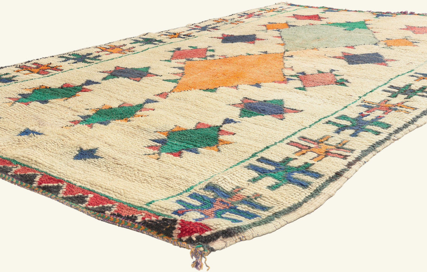 5 x 9 - Ivory Vintage Azilal Moroccan Rug - 22072
