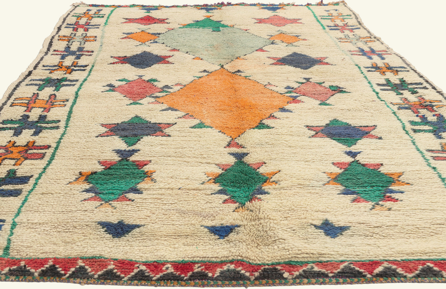 5 x 9 - Ivory Vintage Azilal Moroccan Rug - 22072