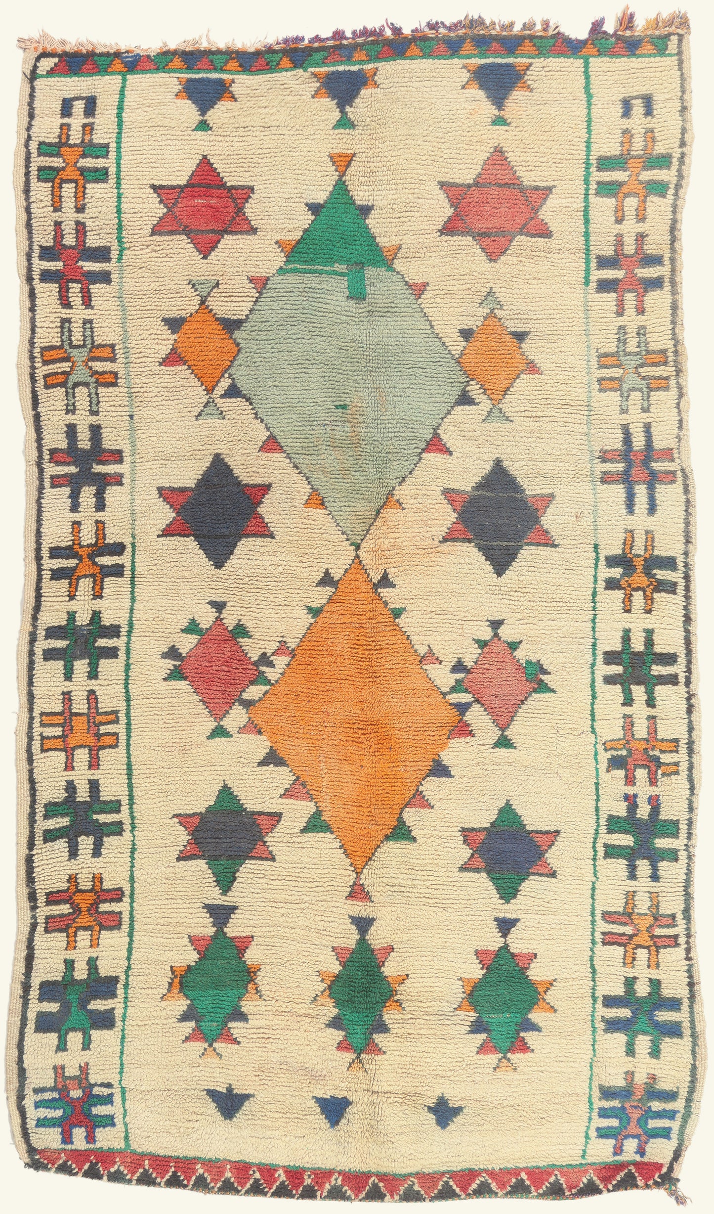 5 x 9 - Ivory Vintage Azilal Moroccan Rug - 22072