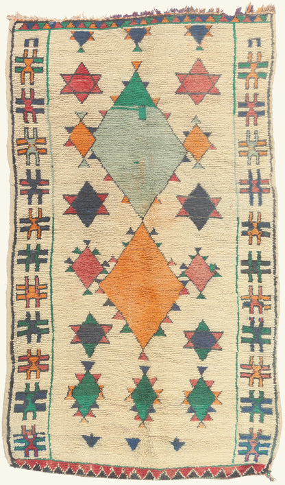 5 x 9 - Ivory Vintage Azilal Moroccan Rug - 22072