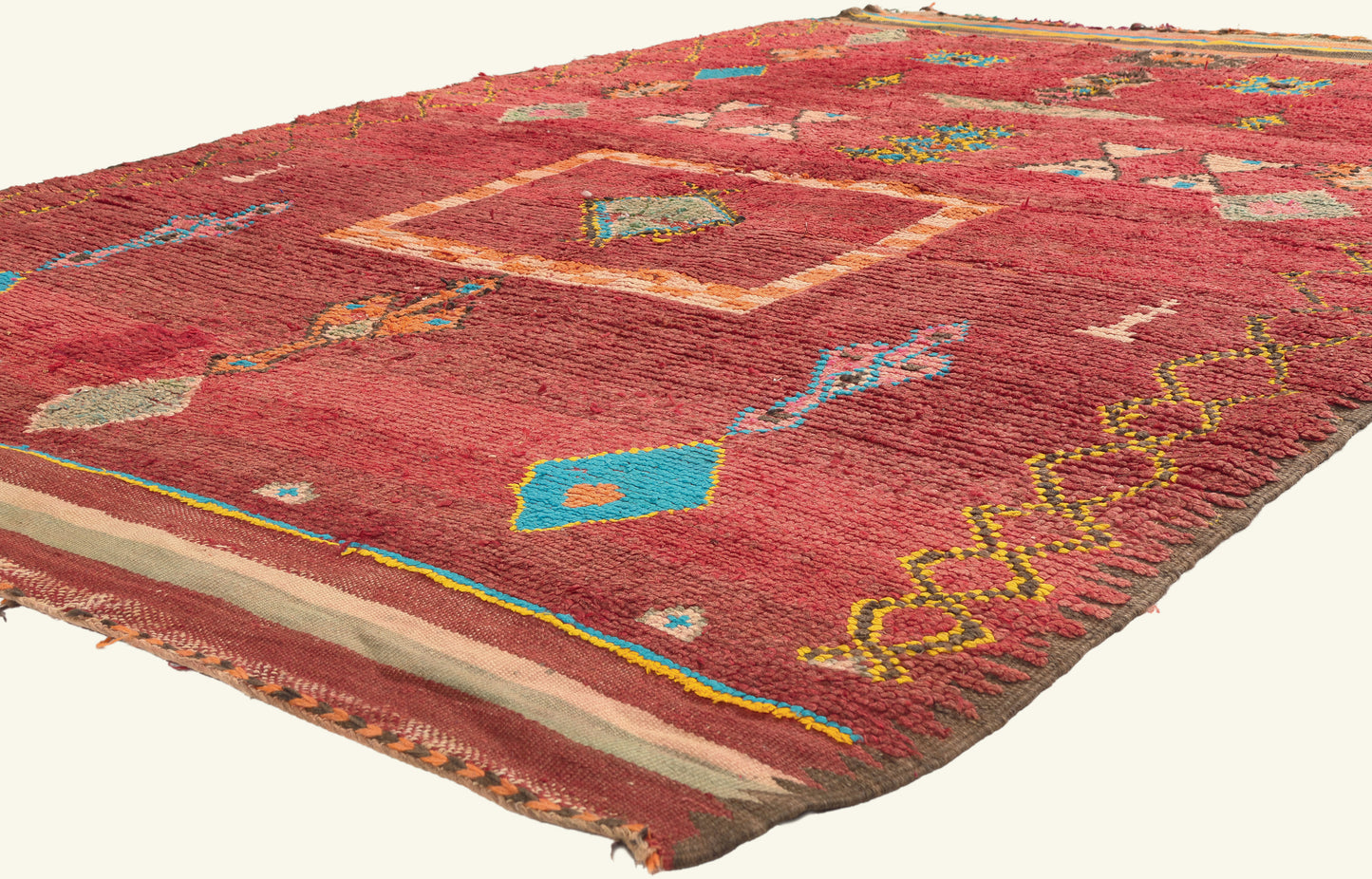 7 x 10 - Red Vintage Taznakht Moroccan Rug - 22073