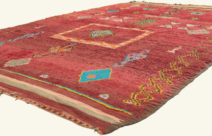 7 x 10 - Red Vintage Taznakht Moroccan Rug - 22073