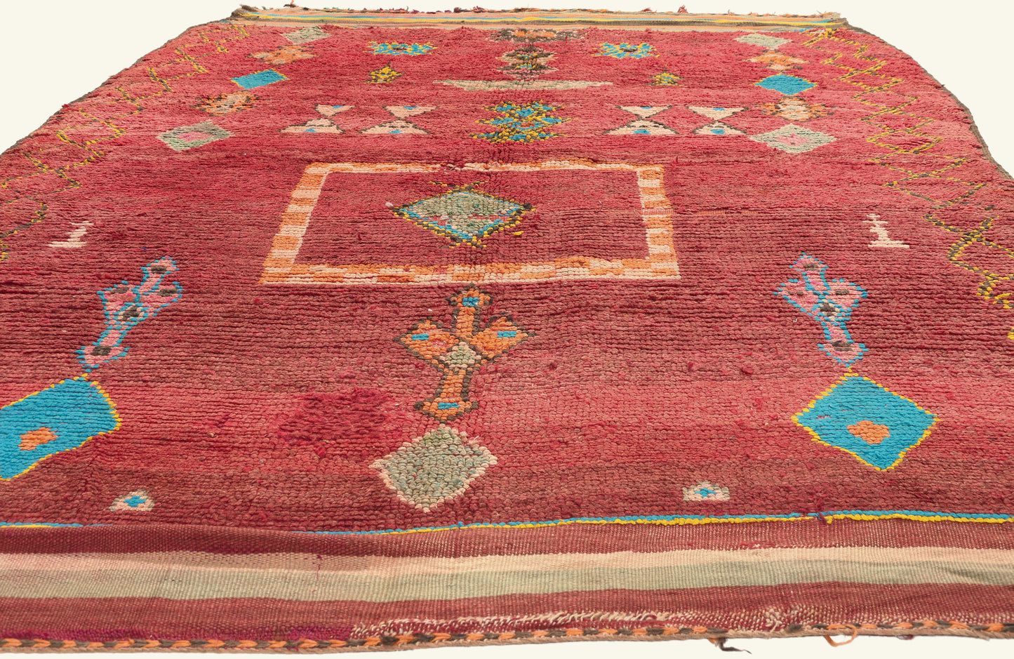 7 x 10 - Red Vintage Taznakht Moroccan Rug - 22073