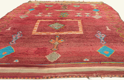 7 x 10 - Red Vintage Taznakht Moroccan Rug - 22073