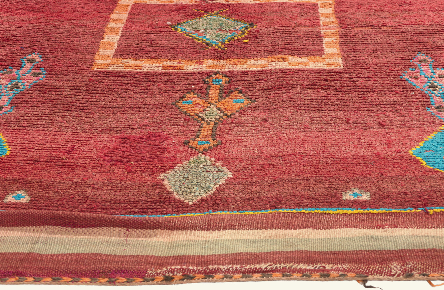 7 x 10 - Red Vintage Taznakht Moroccan Rug - 22073