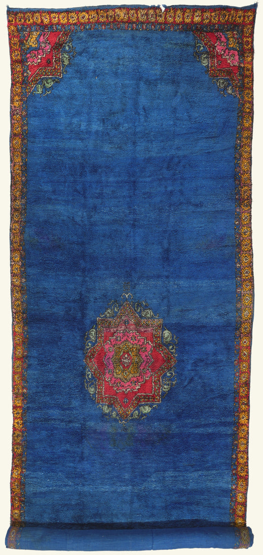 10 x 28 - Blue Vintage Beni MGuild Moroccan Rug - 22075