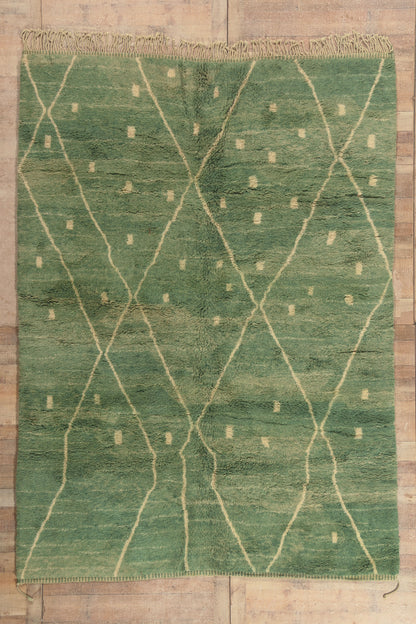 8 x 11 - Green New Beni Mrirt Moroccan Rug - 22077