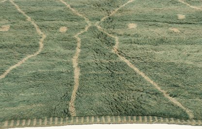 8 x 11 - Green New Beni Mrirt Moroccan Rug - 22077