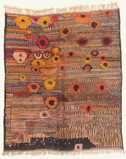 9 x 11 - Multicolor New Beni Mrirt Moroccan Rug - 22078