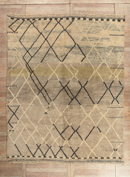 11 x 13 - Beige New Beni Mrirt Moroccan Rug - 22082