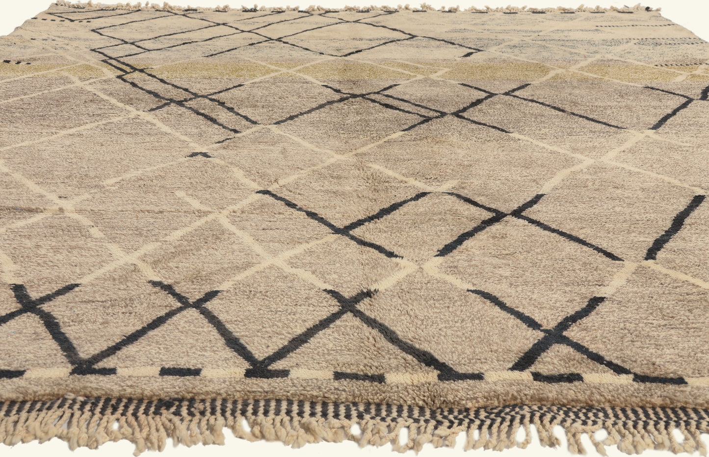 11 x 13 - Beige New Beni Mrirt Moroccan Rug - 22082