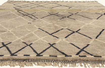 11 x 13 - Beige New Beni Mrirt Moroccan Rug - 22082