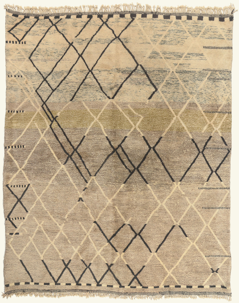 11 x 13 - Beige New Beni Mrirt Moroccan Rug - 22082