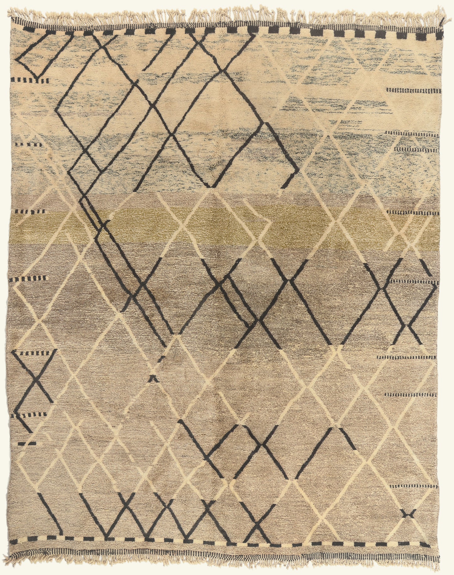 11 x 13 - Beige New Beni Mrirt Moroccan Rug - 22082