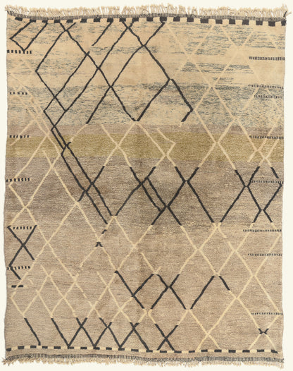 11 x 13 - Beige New Beni Mrirt Moroccan Rug - 22082