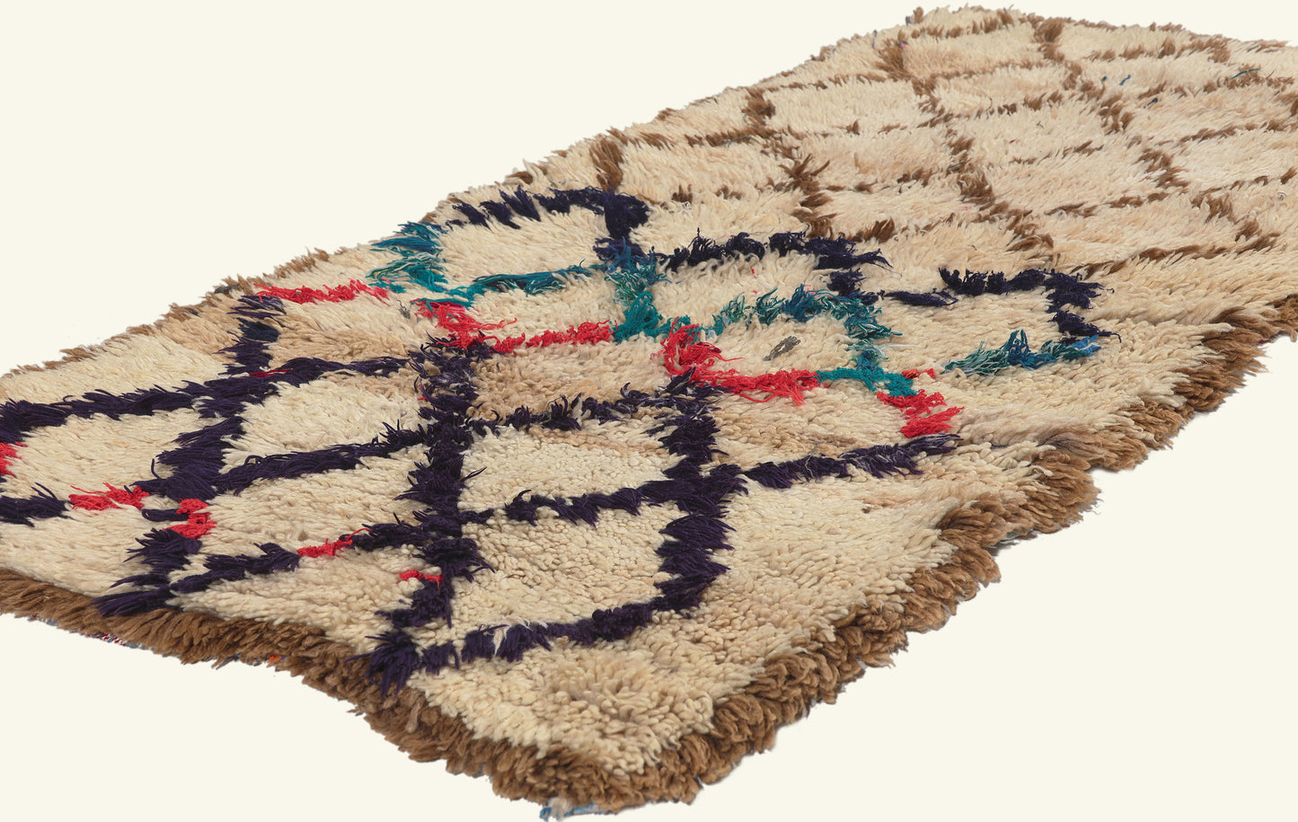 3 x 5 - Ivory Vintage Azilal Moroccan Rug - 22083