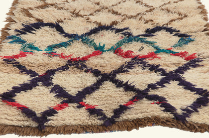 3 x 5 - Ivory Vintage Azilal Moroccan Rug - 22083