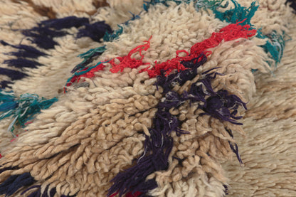 3 x 5 - Ivory Vintage Azilal Moroccan Rug - 22083