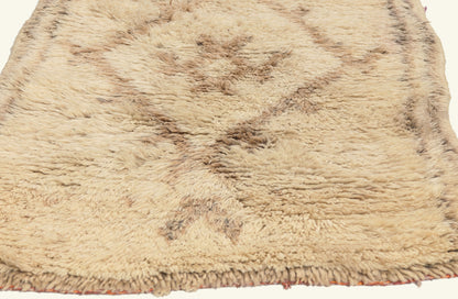3 x 6 - Ivory Vintage Azilal Moroccan Rug - 22084