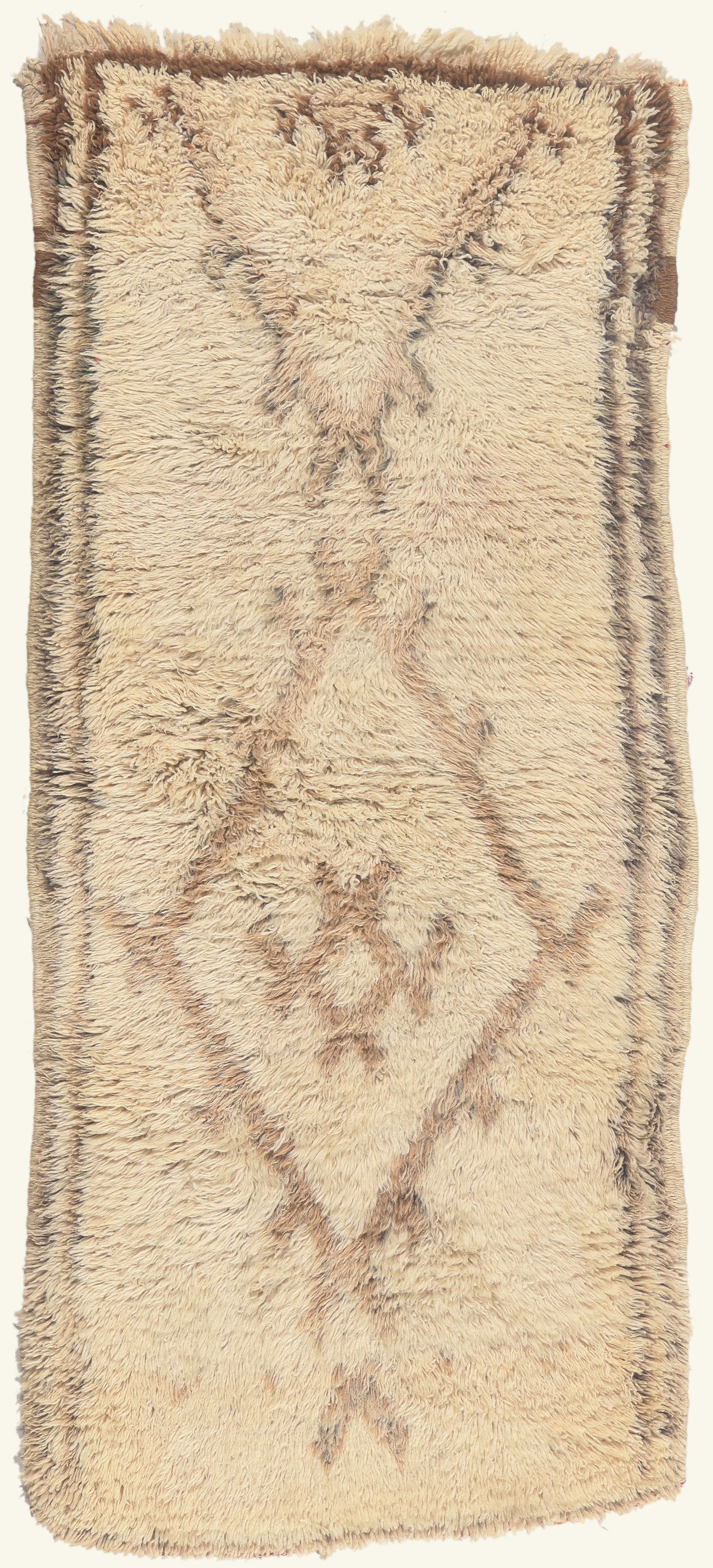 3 x 6 - Ivory Vintage Azilal Moroccan Rug - 22084