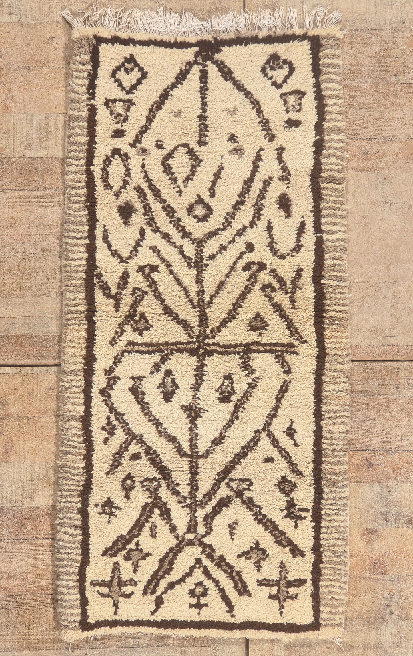 3 x 6 - Ivory Vintage Azilal Moroccan Rug - 22085