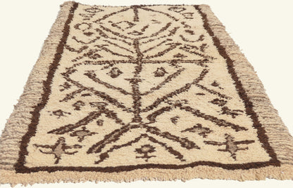 3 x 6 - Ivory Vintage Azilal Moroccan Rug - 22085