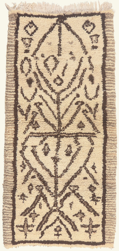 3 x 6 - Ivory Vintage Azilal Moroccan Rug - 22085
