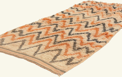 3 x 6 - Ivory Vintage Azilal Moroccan Rug - 22086