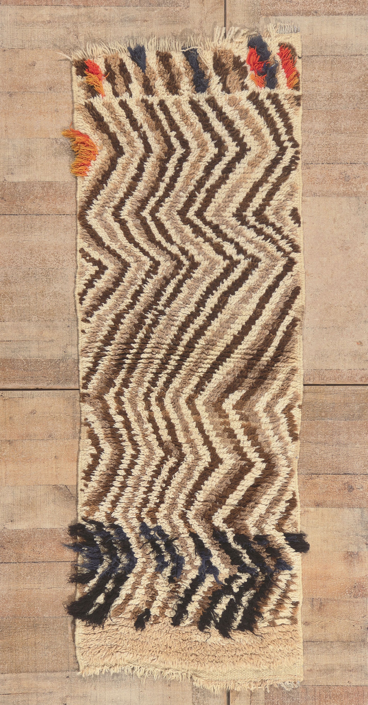 2 x 6 - Ivory Vintage Azilal Moroccan Rug - 22087