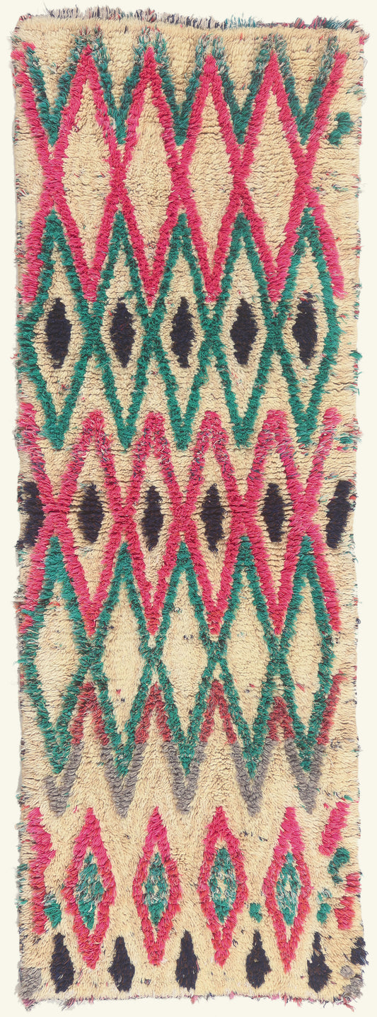 2 x 6 - Ivory Vintage Azilal Moroccan Rug - 22088