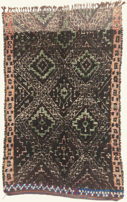6 x 9 - Brown Vintage Beni MGuild Moroccan Rug - 22089