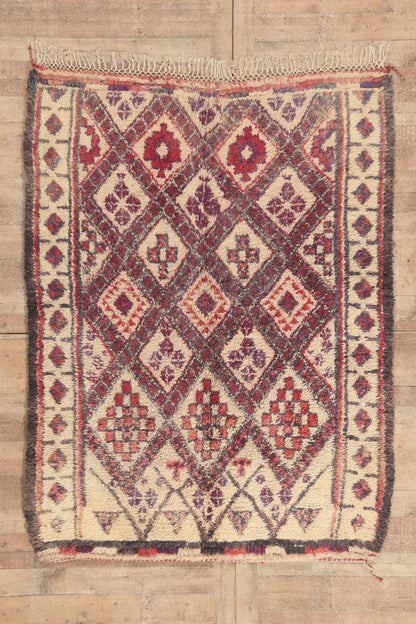 6 x 8 - Ivory Vintage Beni Ourain Moroccan Rug - 22091