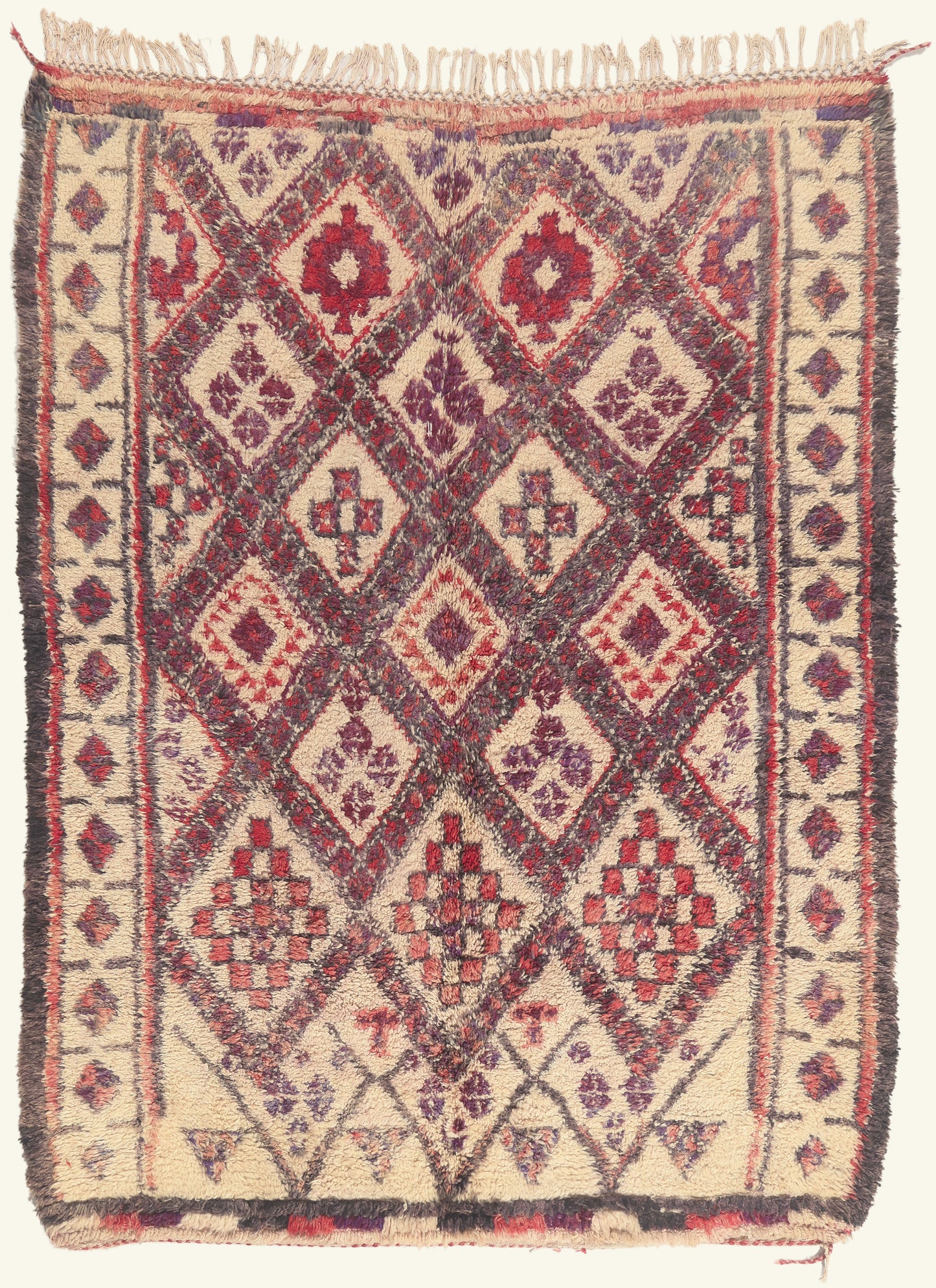 6 x 8 - Ivory Vintage Beni Ourain Moroccan Rug - 22091