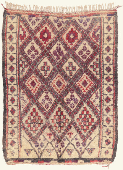 6 x 8 - Ivory Vintage Beni Ourain Moroccan Rug - 22091