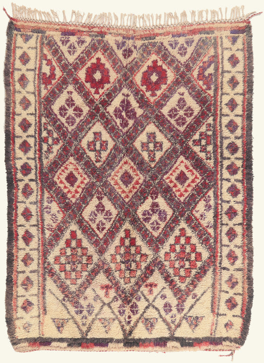 6 x 8 - Ivory Vintage Beni Ourain Moroccan Rug - 22091