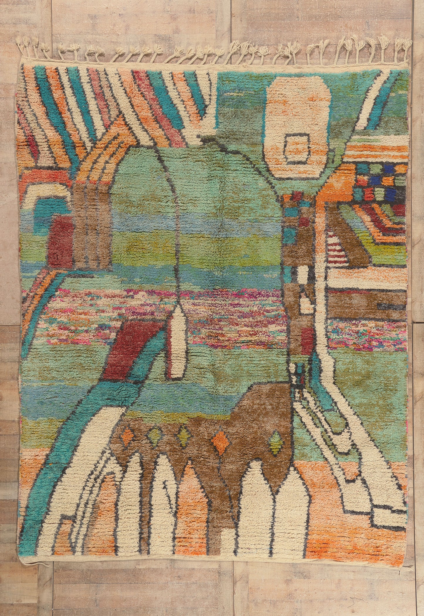 9 x 11 - Multicolor New Boujad Moroccan Rug - 22097