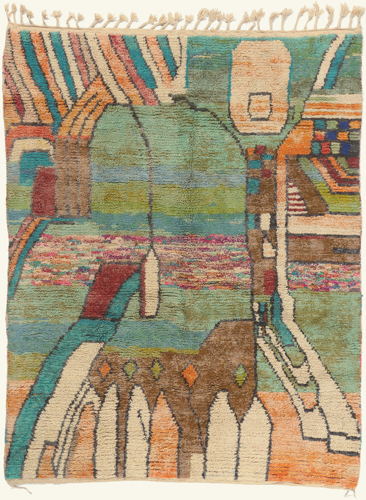 9 x 11 - Multicolor New Boujad Moroccan Rug - 22097