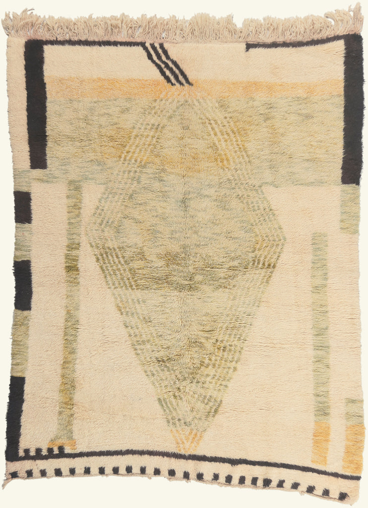 7 x 9 - Ivory New Beni Mrirt Moroccan Rug - 22099
