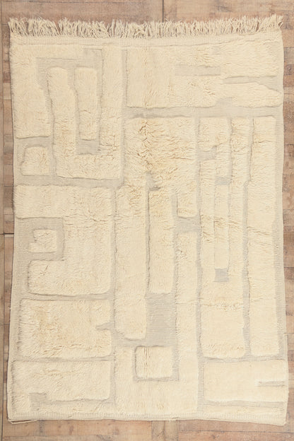 7 x 10 - Ivory New Beni Mrirt Moroccan Rug - 22107