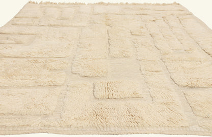 7 x 10 - Ivory New Beni Mrirt Moroccan Rug - 22107