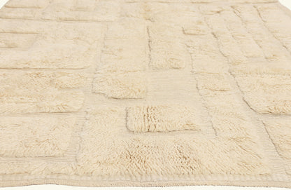 7 x 10 - Ivory New Beni Mrirt Moroccan Rug - 22107
