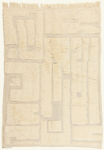 7 x 10 - Ivory New Beni Mrirt Moroccan Rug - 22107