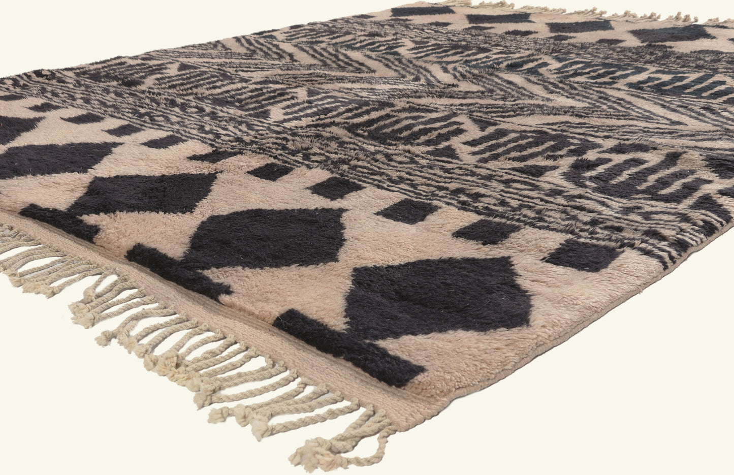 7 x 9 - Tan New Beni Mrirt Moroccan Rug - 22108
