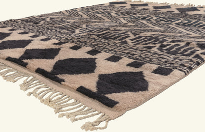 7 x 9 - Tan New Beni Mrirt Moroccan Rug - 22108